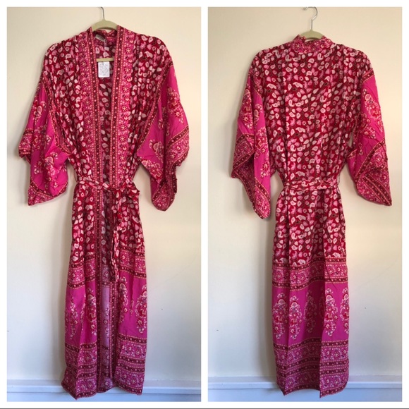 5โญ๏ธ FAV BESTSELLER Coral Red Delirium Kimono Robe - Picture 4 of 7